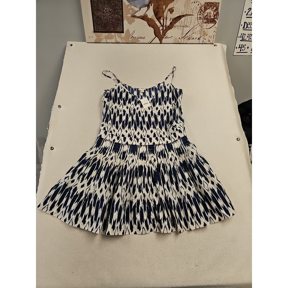 J Crew Dress Womens Navy Blue Mini Sundress Flare Boho Coastal Small New